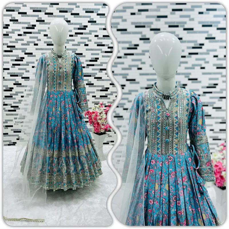 OC 165 Girls Wedding Wear Gown With Dupatta Kids Wholesale Market In Surat
